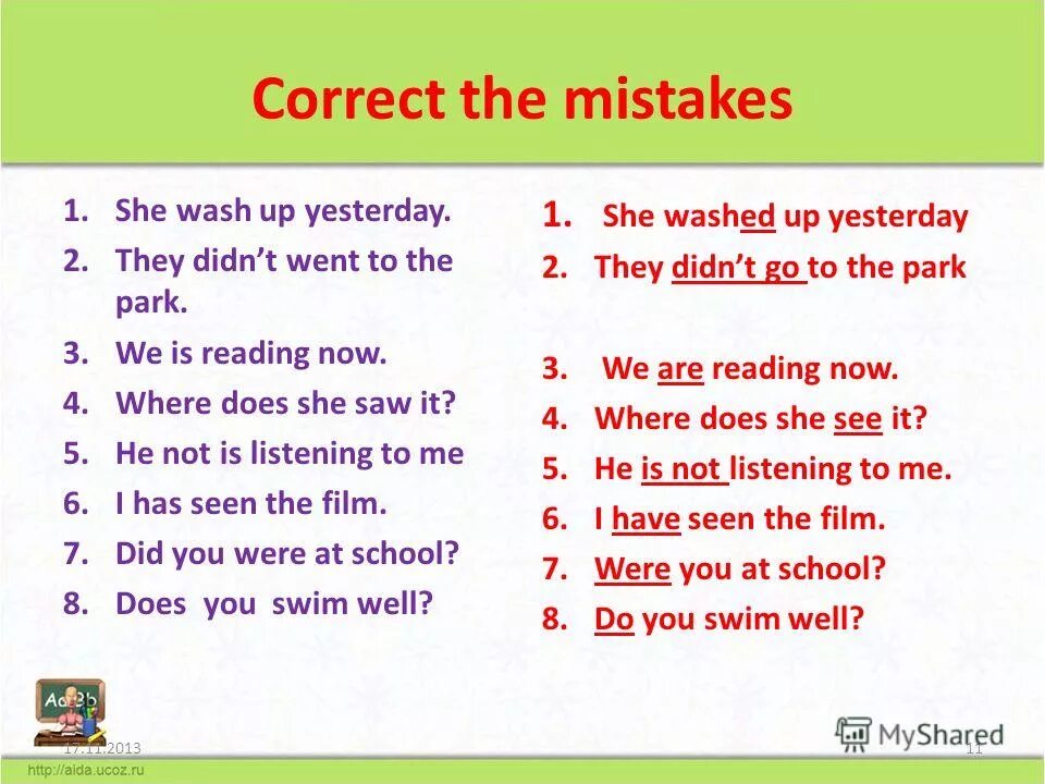 Correct the mistakes. Correct mistakes английский present simple. Correct the mistakes английский язык. Present Continuous correct the mistakes.