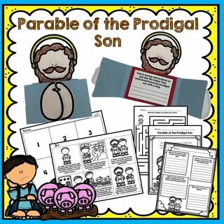 the parable of the prodigial son is shown in this printable activity.
