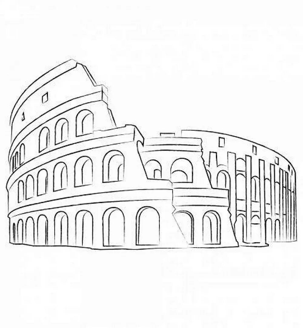 Рисунок древний рим 5 класс. Древний Рим архитектура Колизей. Колизей в древнем Риме рисунок. Колизей в Риме для срисовки. Колизей в древнем Риме рисунок карандашом.