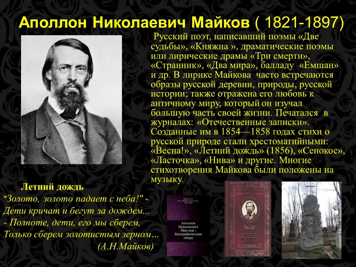 Биография писателя в 1897 году. А.Н. Майков русский поэт (1821—1897). Аполлон Николаевич Майков (1821–1897). 200 Лет со дня рождения русского поэта Аполлона Николаевича Майкова. Аполлона Николаевича Майкова (1821–1897).