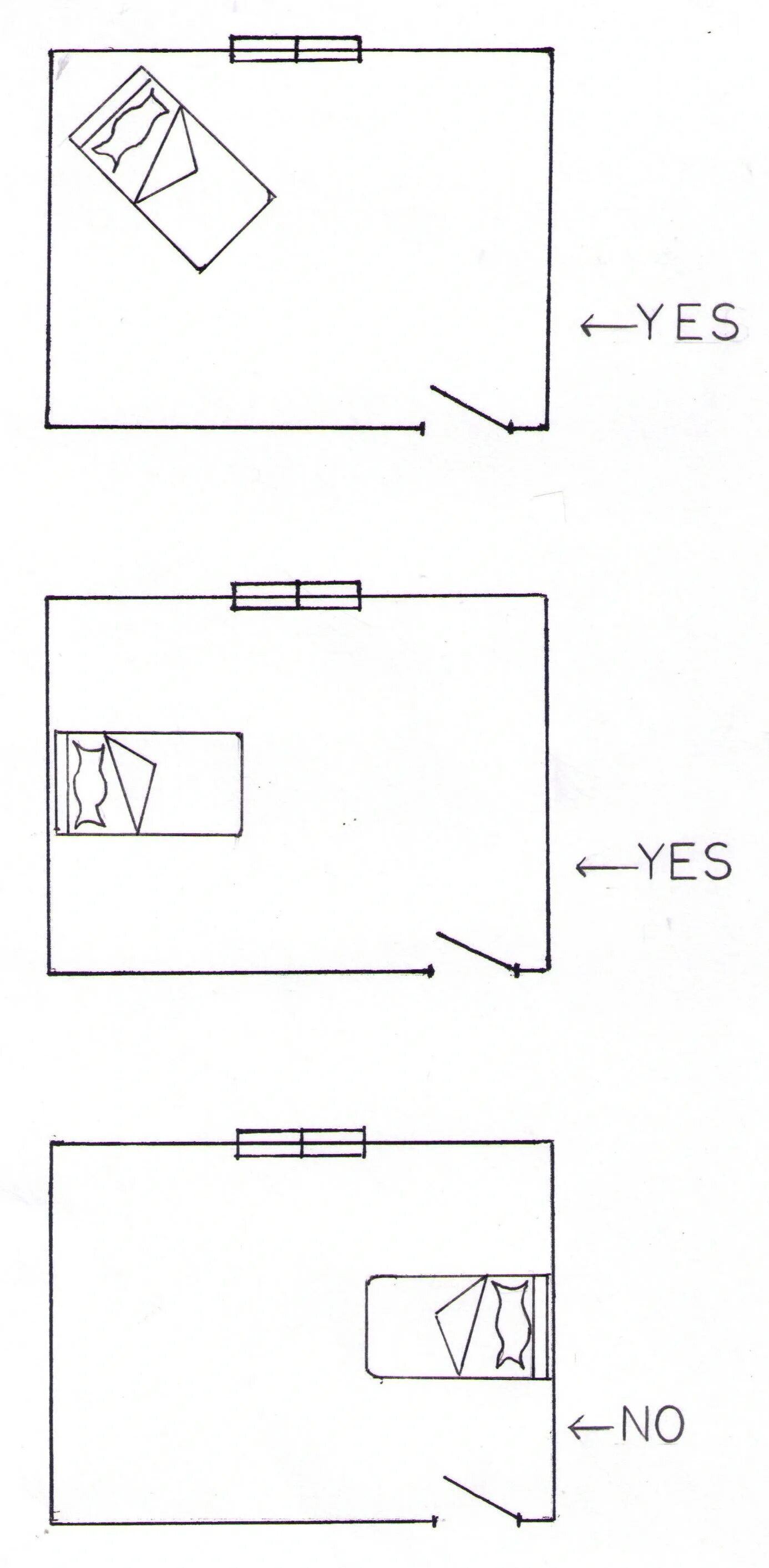 Расположение кровати в комнате. Расположение кровати в спальне. Правильное расположение кровати в спальне. Расположение кровати в маленькой комнате. Кровать ногами к двери можно