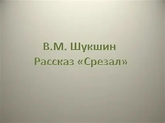 Шукшин срезал главная мысль