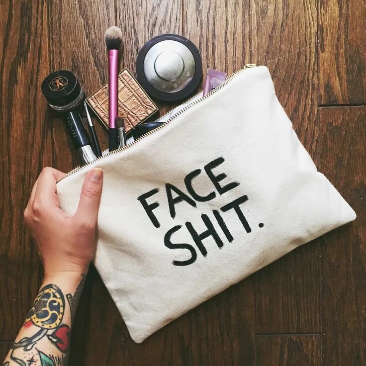 Get creative. Makeup Bag. Сумка для косметики. Косметика на досках. Косметичка shit.