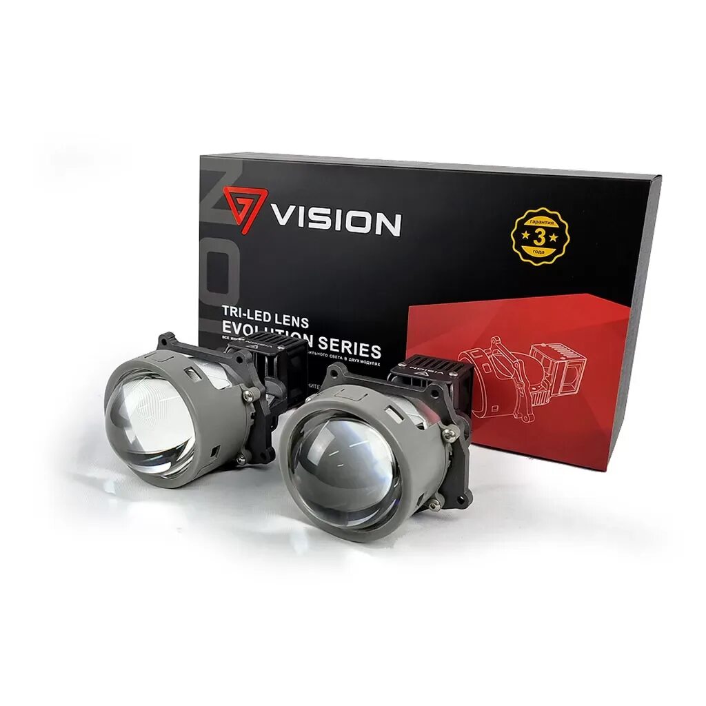 Tri led ultimate series. Tri led линзы. led линзы vision. led линзы vision коробка. vision tri-led ultimate series.