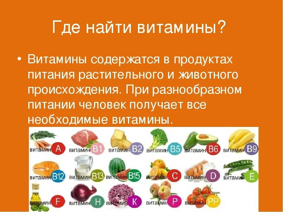 Какой витамин дает энергию. Витамины в пище. Витамины в пищевых продуктах. Витамины содержащиеся в еде. Основные источники витаминов для организма человека..