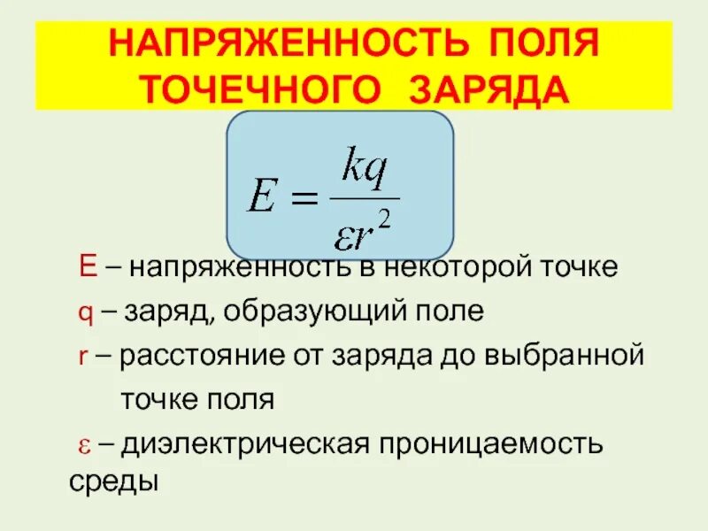 Формула напряженности точечного поля. Напряженность поля точечного заряда. Напряженность электрического поля точечного заряда. Напряженность точечного заряда. Как изменится напряженность поля точечного заряда q