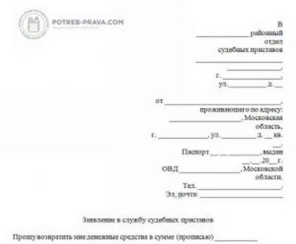 Возврат денежных средств от приставов. Заявление на возврат денег приставами образец. Заявление на возврат денежных средств от приставов. Бланки заявлений судебных приставов о возврате денежных средств. Заявление на возврат денег судебным приставам образец.