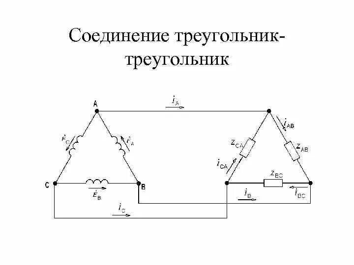 Схема подключения обмоток электродвигателя звезда. Схема включения трехфазной нагрузки треугольником. Схема подключения треугольник трехфазного. Соединение обмоток электродвигателя «треугольником»..