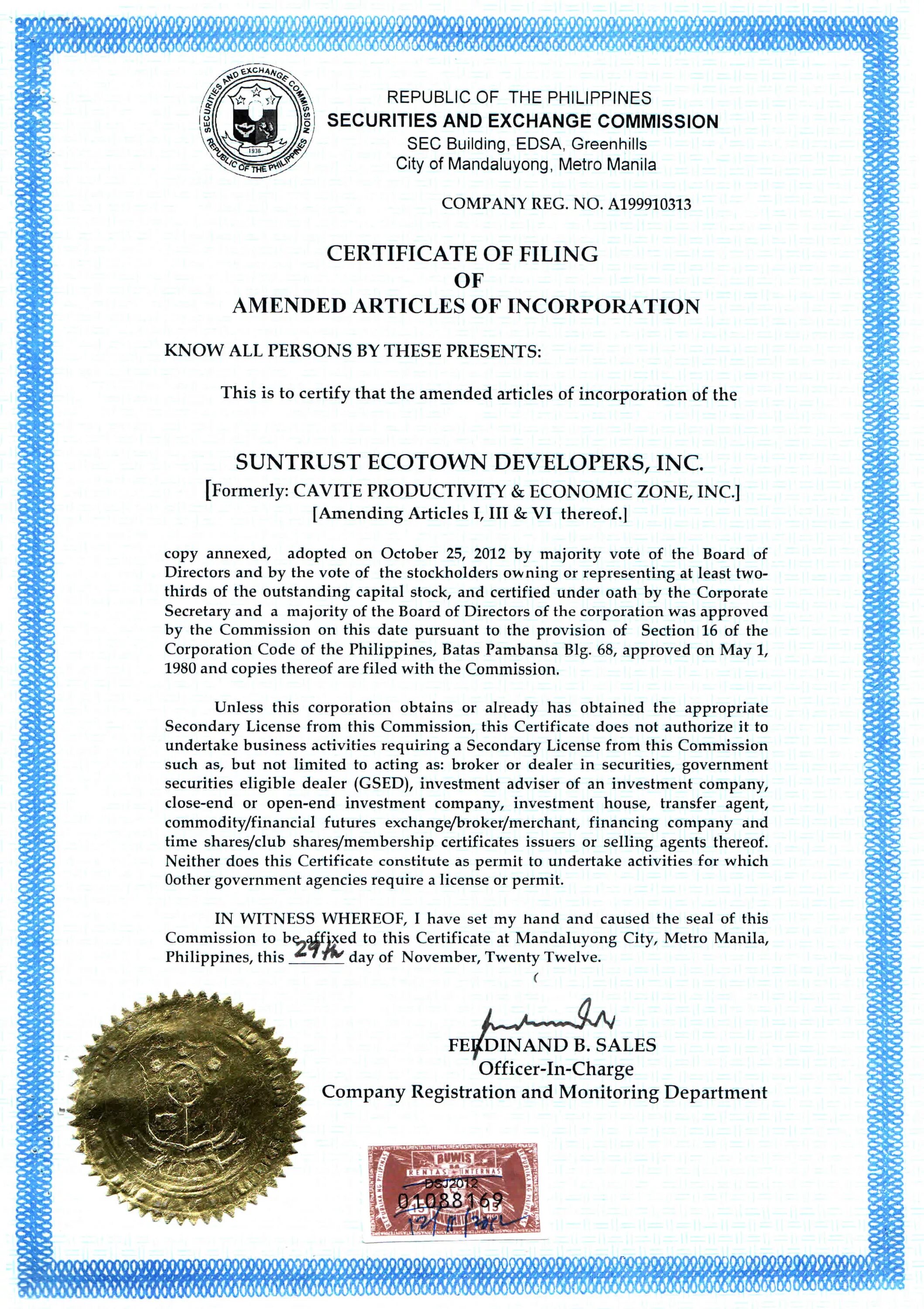 Certificate of Residence Gon. Что такое Certificate of Filing off. Sec certificate