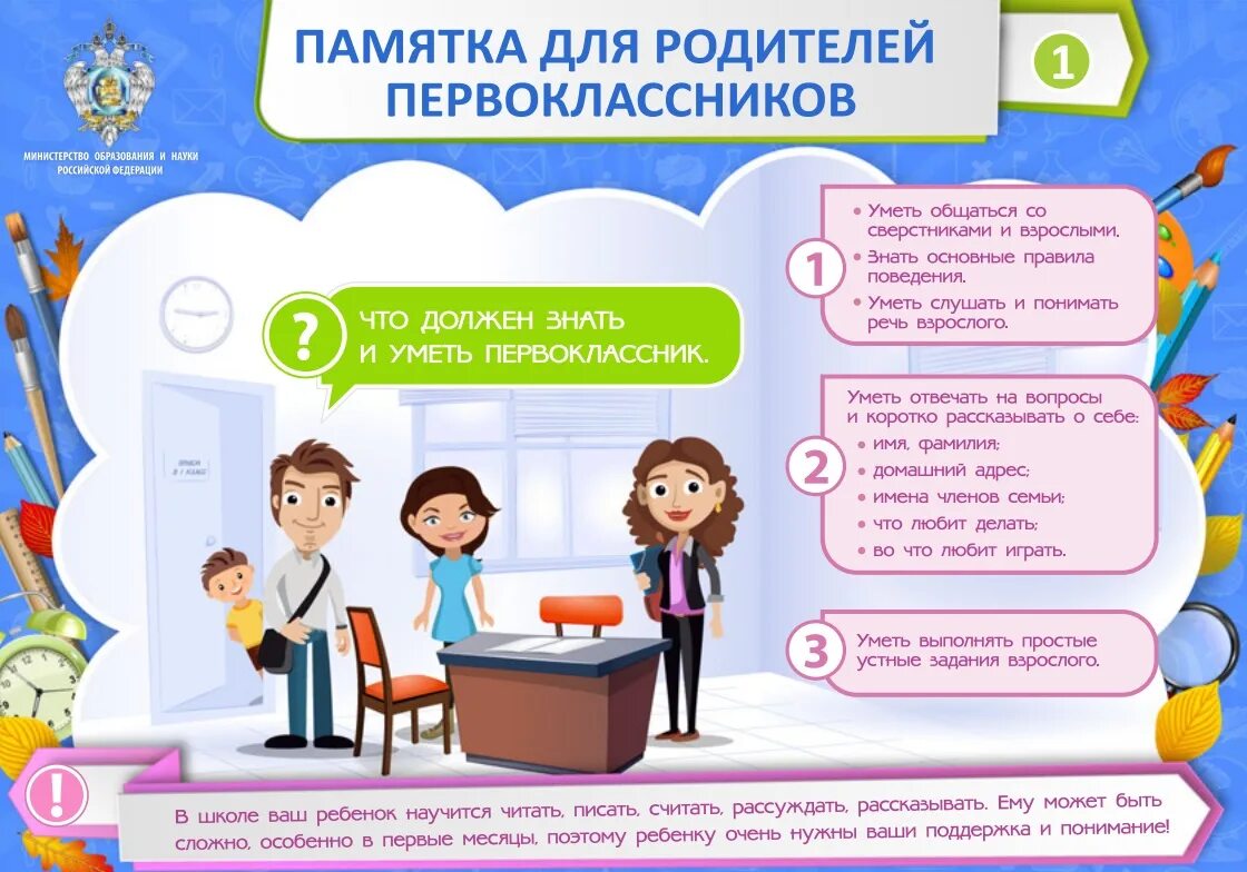 советы для родителей первоклассников. права ребенка и обязанности учащихся в школе. готовность ребенка к школе рекомендации. права и обязанности ученика. рекомендации для родителей подготовка детей к школе.