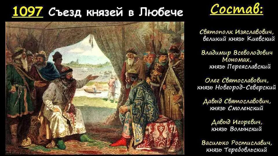 1097 Год съезд князей в Любече. Братья и друзья сыновья земли русской