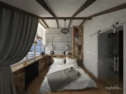 Спальня в доме лофт