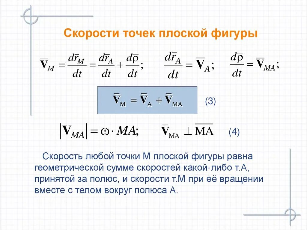 Скорости плоской фигуры