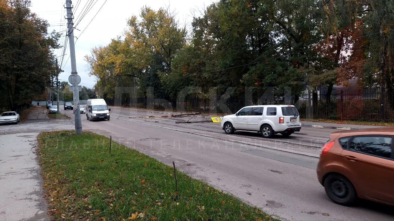 23 июля тула. Улица тимирязева. столб на улице. на тимирязева упало дерево. тула упавший светофор.
