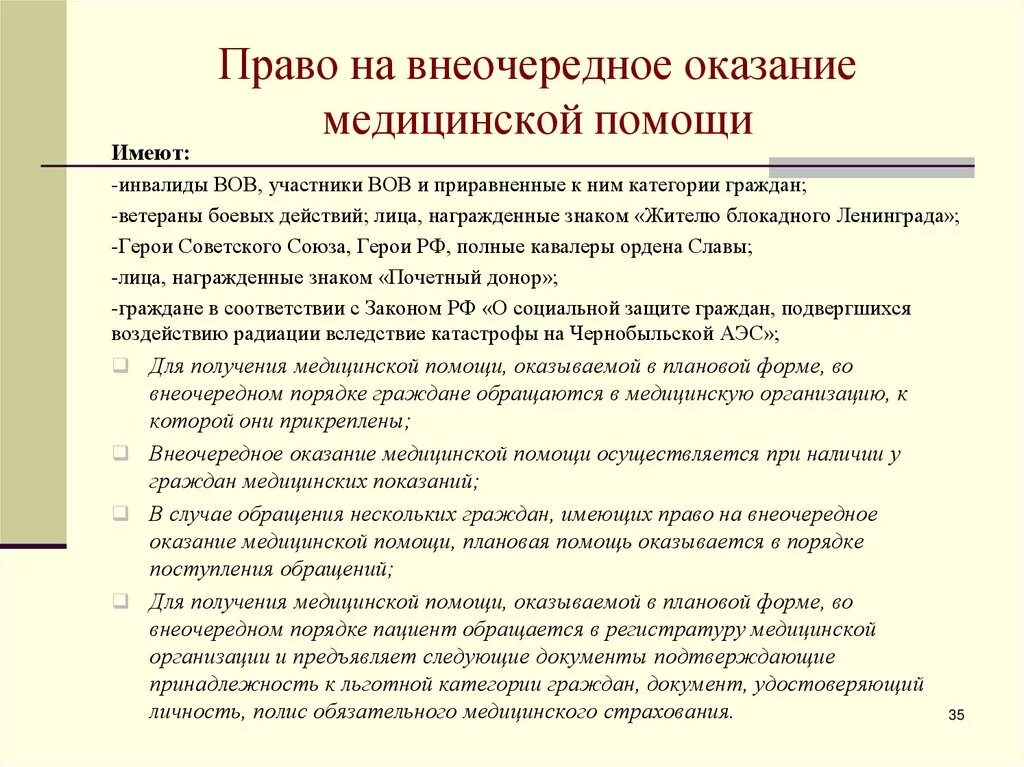 Право на медицинскую помощь имеют. Внеочередное оказание мед помощи. Оказание мед помощи в поликлинике. Право на внеочередное оказание медицинской помощи предоставляется. Льготная категория детей