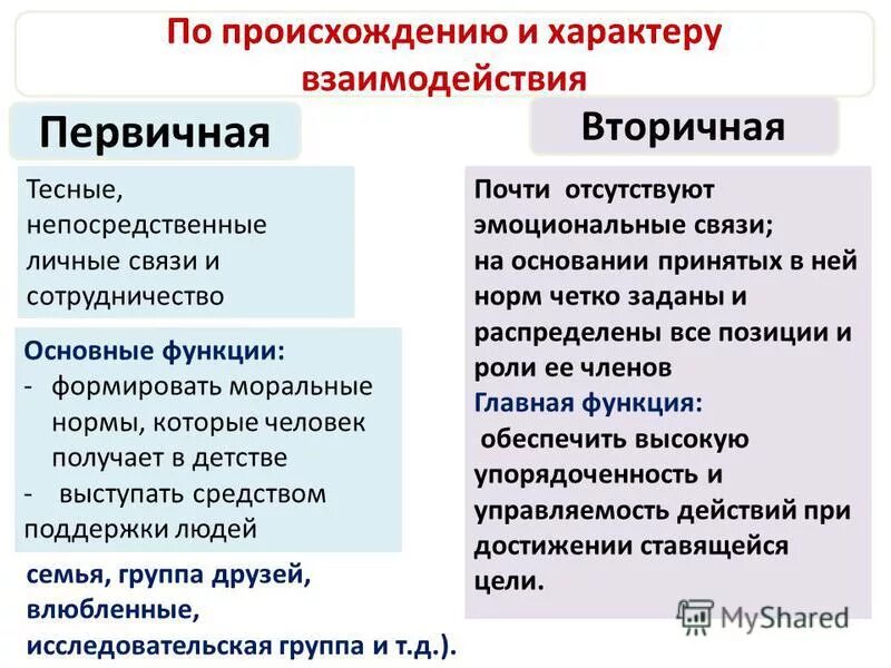 Первичные группы общества