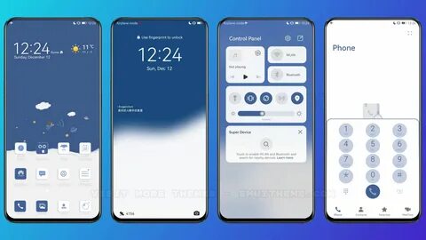 Soft Blue Theme for Huawei EMUI, HarmonyOS and Honor Magic UI Themes App, M...