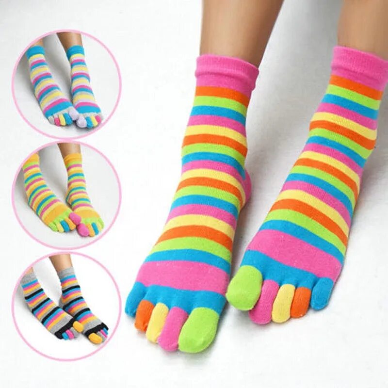 Носки с пальцами. Разноцветные носки. Носки с пальцами женские. Разноцветные носки с пальцами.