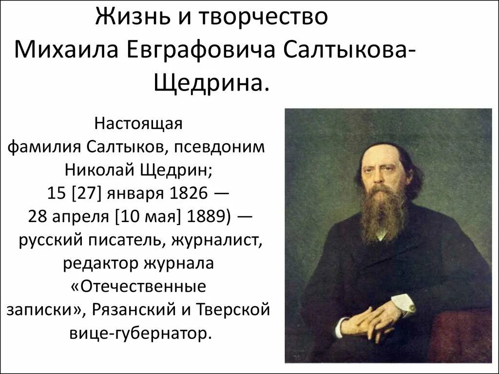 Жизнь щедрина кратко