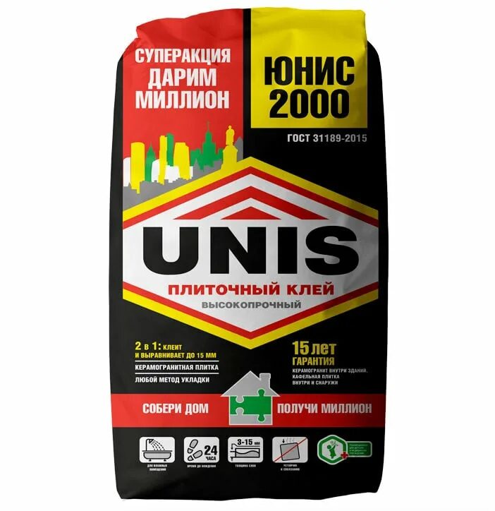 плиточный клей unis 2000. клей плиточный юнис 2000 5 кг. юнис 2000 характеристики. клей плиточный юнис 2000 25кг (черный). клей плиточный unis 2000 / юнис 2000 (25 кг).