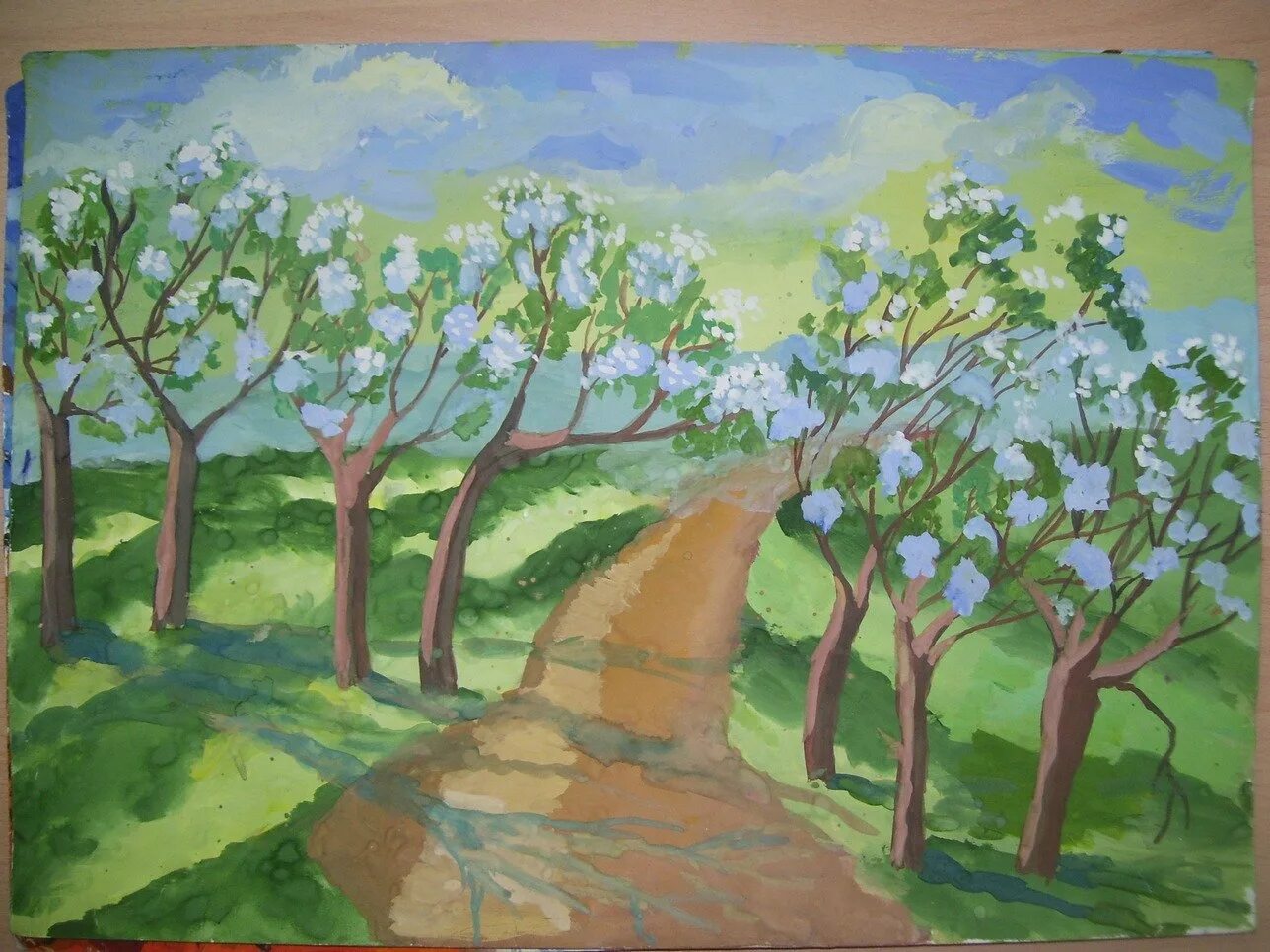 Рисунок весны май. Пейзажи для рисования гуашью. Кустодиев цветущие сады весной. Рисунок весны май. Весенний пейзаж для детей.
