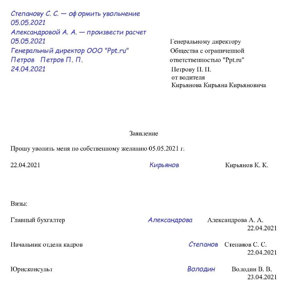 Виза на заявление об увольнении. Заявление об увольнении работника образец. Пример документ об увольнении по собственному желанию. Как правильно подписать заявление работника на увольнение. Как написать начальнику заявление на увольнение образец.