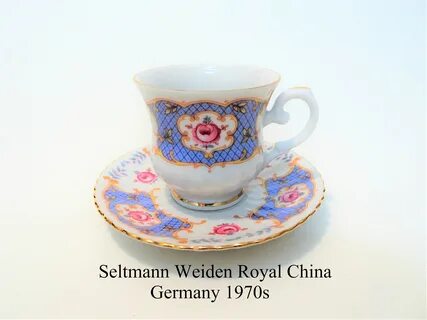 Germany Roses Teacup and Saucer Seltmann Weiden Royal China W Tea Cups & Sets Ki