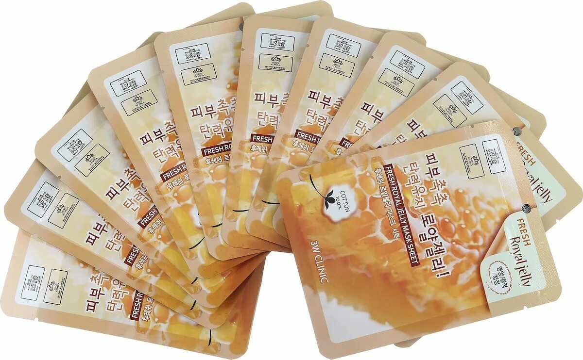 Маска royal jelly. 3w Clinic Fresh Royal Jelly Mask Sheet. 3w Clinic маска тканевая для лица маточное молочко. Тканевые маски 3 w Clinic с коллагеном. Тканевые маски для лица с картошкой 3w Clinic.