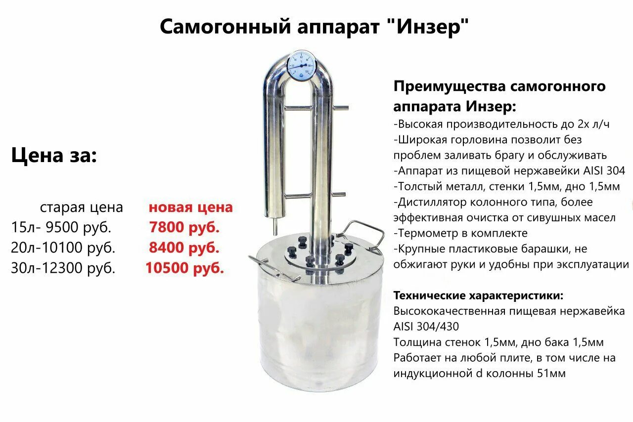 Самогонный аппарат принцип работы устройство схема Самогонный аппарат "Хмель-мастер" 12 двойная дистилляция за один сеанс (755723