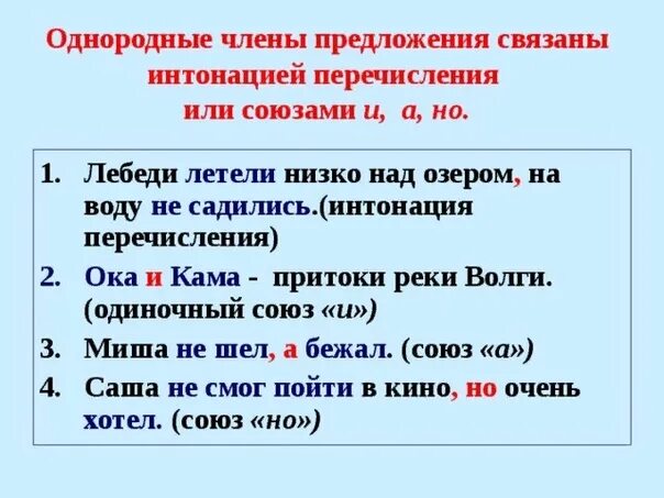 Написать предложение с простыми союзами. Предложение с однородными членами с союзом но.