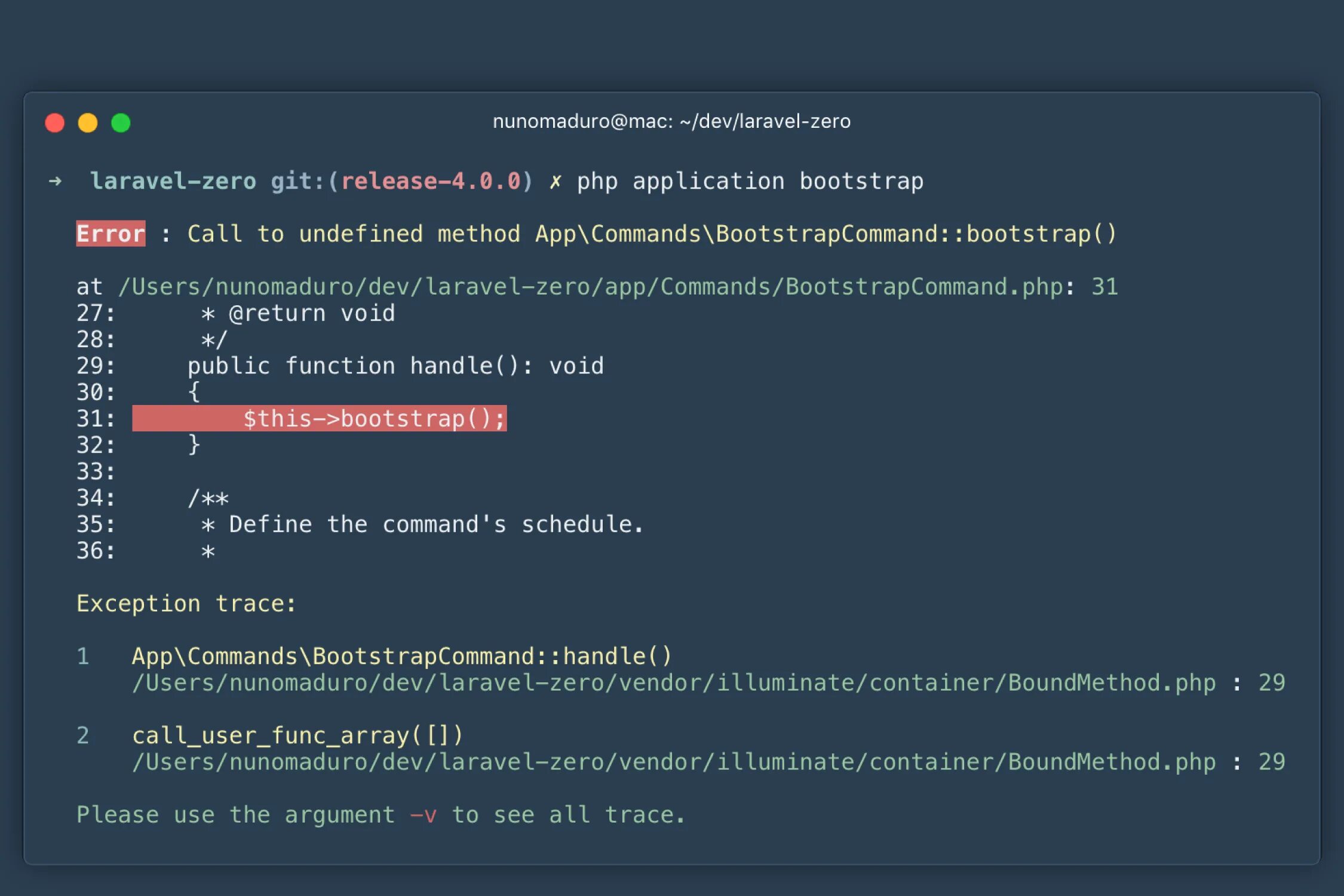 Php call method. Laravel ошибки. ошибка php. вывод ошибок laravel. серверной части приложения на laravel.