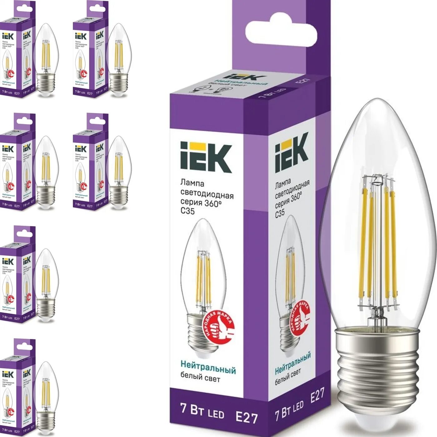 Iek led c35. Llf-c35-7-230-40-e14-cl. lle-c35-5-230-30-e14. лампочка светодиодная iek c35, е14, 7вт, 4000к.