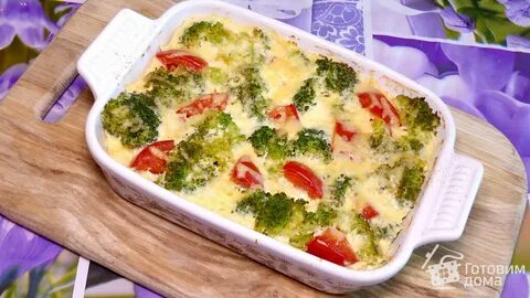 Запеканка с брокколи и курицей