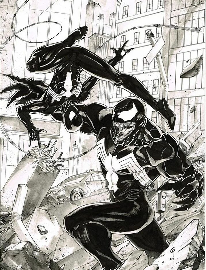 Черный паук комикс. Человек паук Нуар Веном. Марвел чб Веном. Человек паук чёрный комиксный. Комиксы чёрно белые.