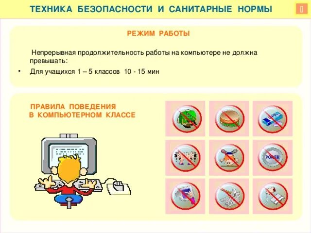 Техника безопасности в кабинете информатики. Техника безопасности в компьютерном классе. Правила поведения в кабинете информатики. Режим работы компьютерного класса.