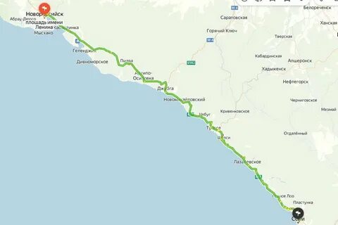 Новороссийск лазаревское расстояние