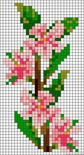 Рисунки цветов клеточкам