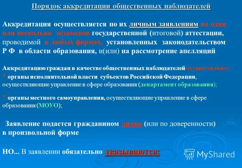 установленный порядок аккредитации