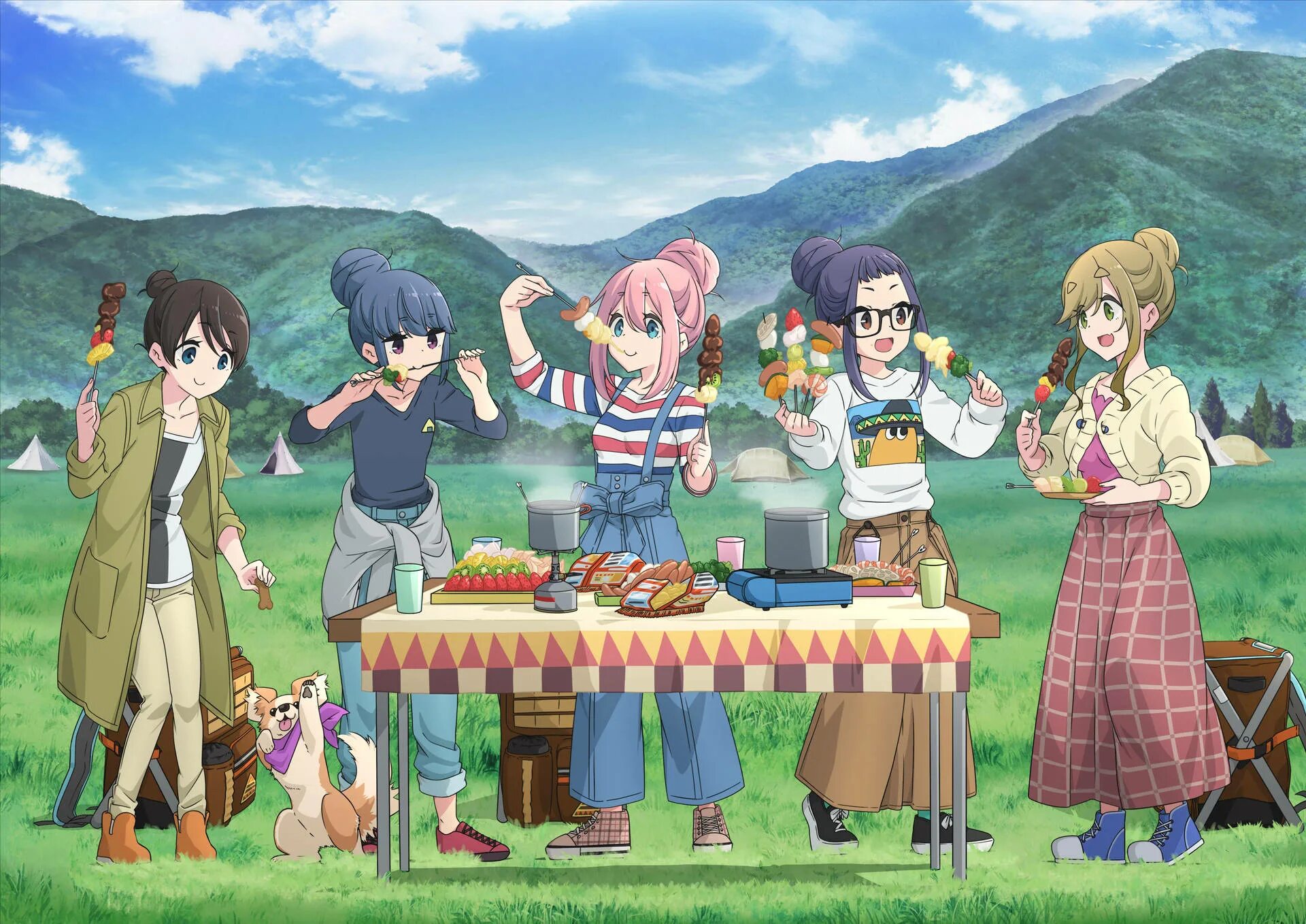 Yuru camping. Лагерь на свежем воздухе Yuru Camp. Рин Шима лагерь на свежем воздухе.