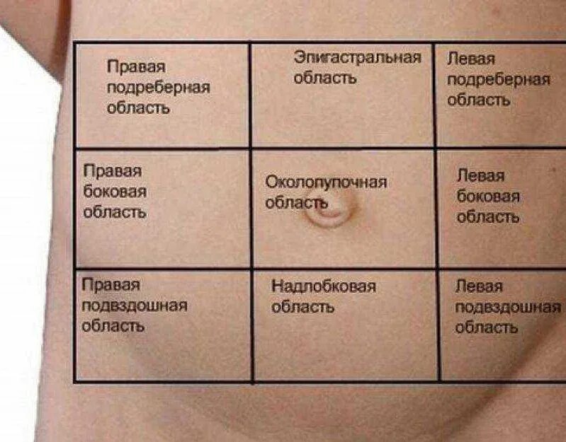 Слева ниже ребер