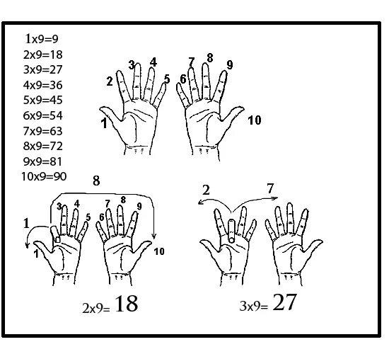 Таблица умножения Ментальная арифметика на пальцах. Как считать на пальцах. Как посчитать умножение на пальцах. Схема умножения на пальцах. Можно считать на пальцах