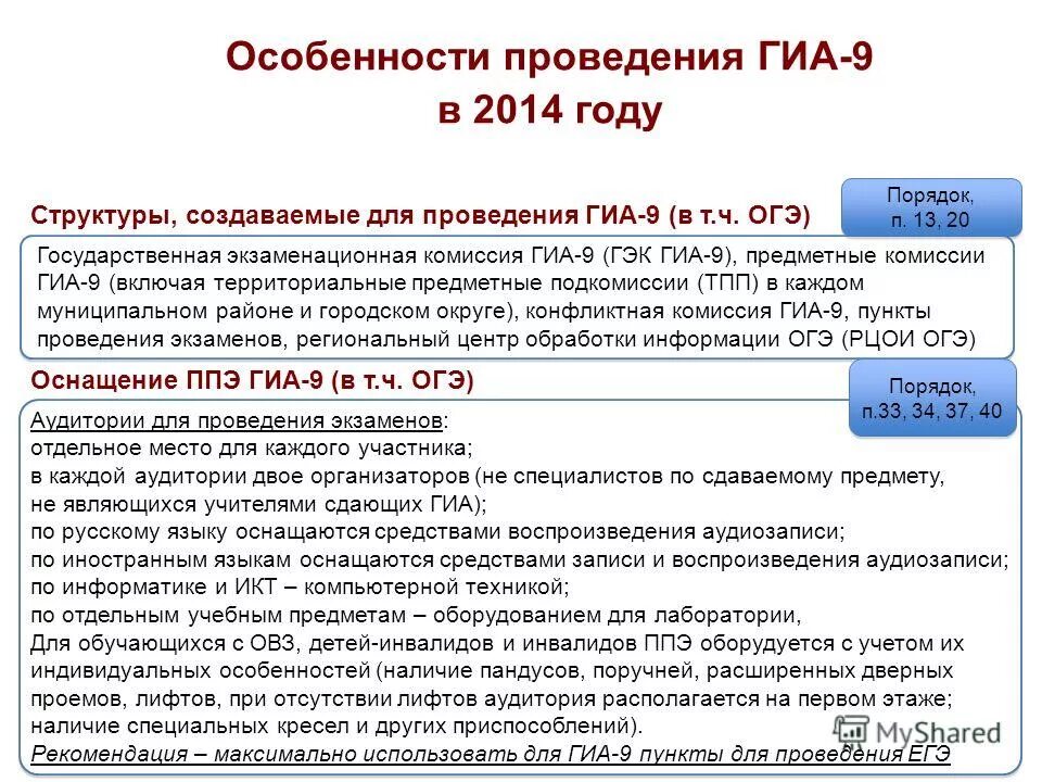 пункты 42 47 80 порядка проведения гиа