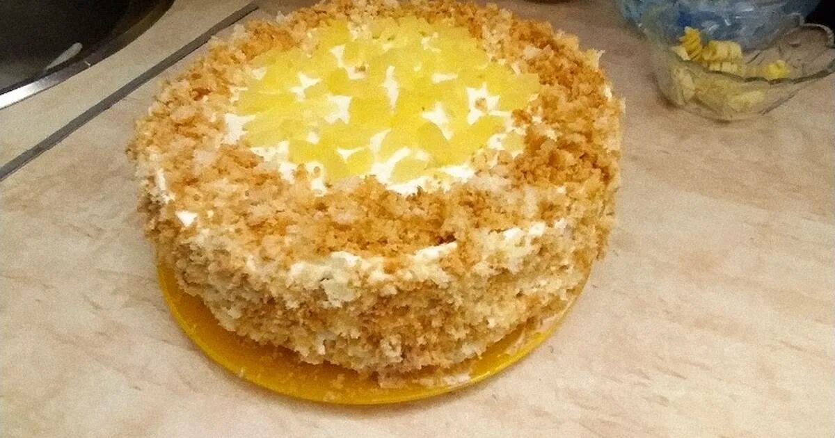 Рецепт торта с ананасами домашние