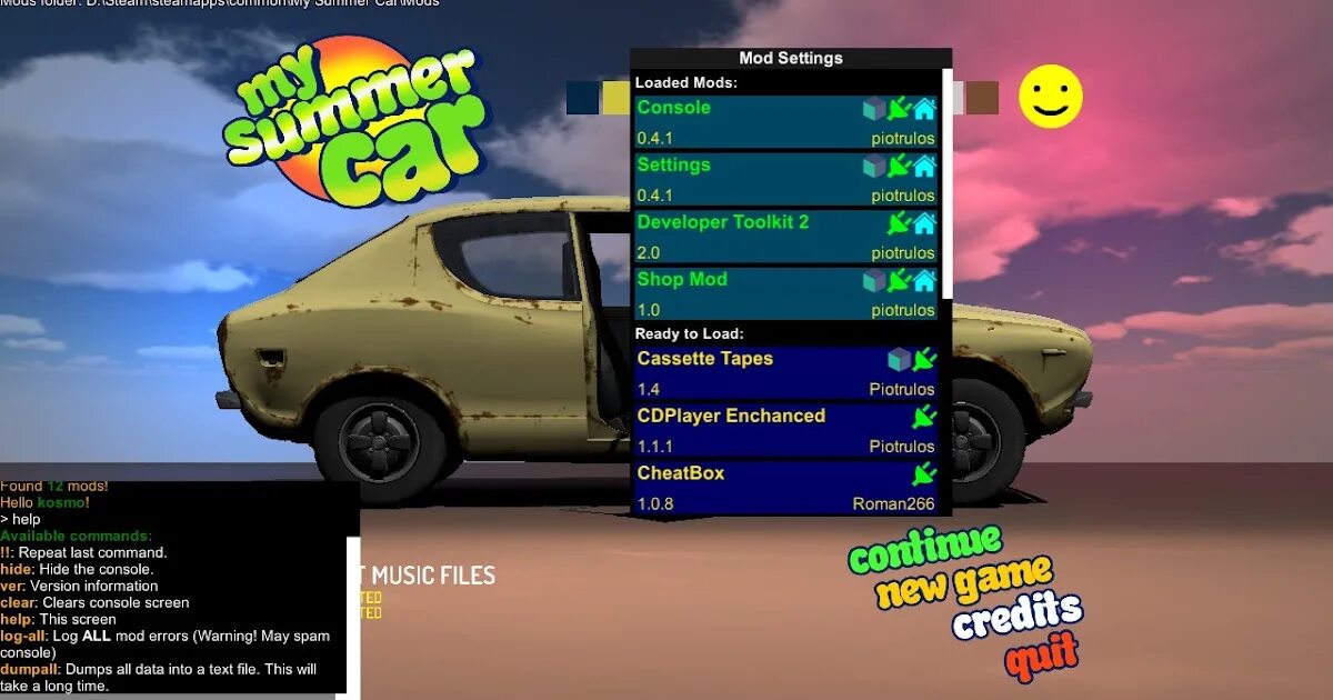 Моды на май саммер кар инвентарь. Консоль my summer car. управление в игре my summer car. мск лоадер для май саммер кар. my summer car мод лоадер.