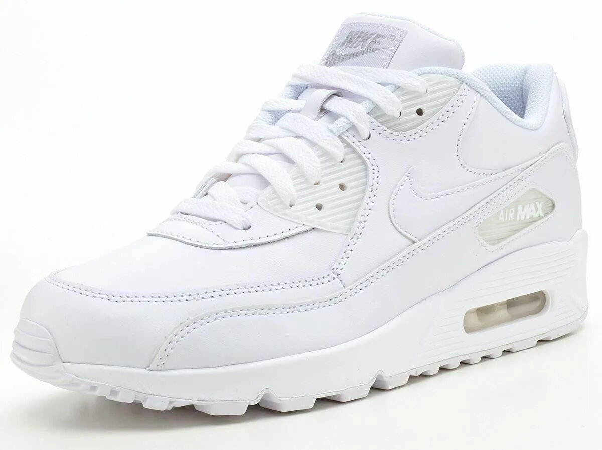 Найки светлые. Nike Air Max 90 Leather White. Найк АИР Макс 90 белые. Кроссовки Nike Air Max 90 белые. Кроссовки Nike Max 90 белые мужские.