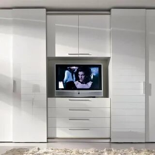 Шкаф в спальню с телевизором фото