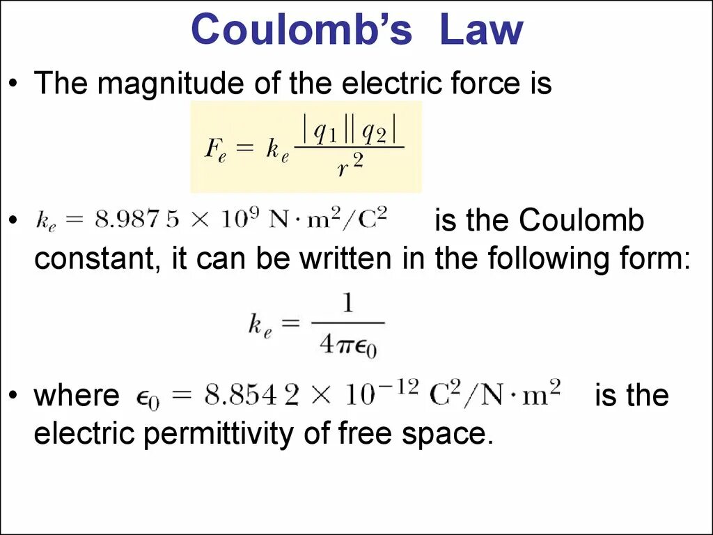 Coulomb's Law. Electric Force Formula. Law of Coulomb Electric. Coulomb Force Formula. Its the law of the