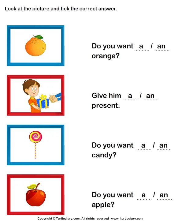 Tick the correct answers. Артикли worksheets. артикли a an for kids. неопределенный артикль worksheets. артикли a the для детей worksheets for kids.
