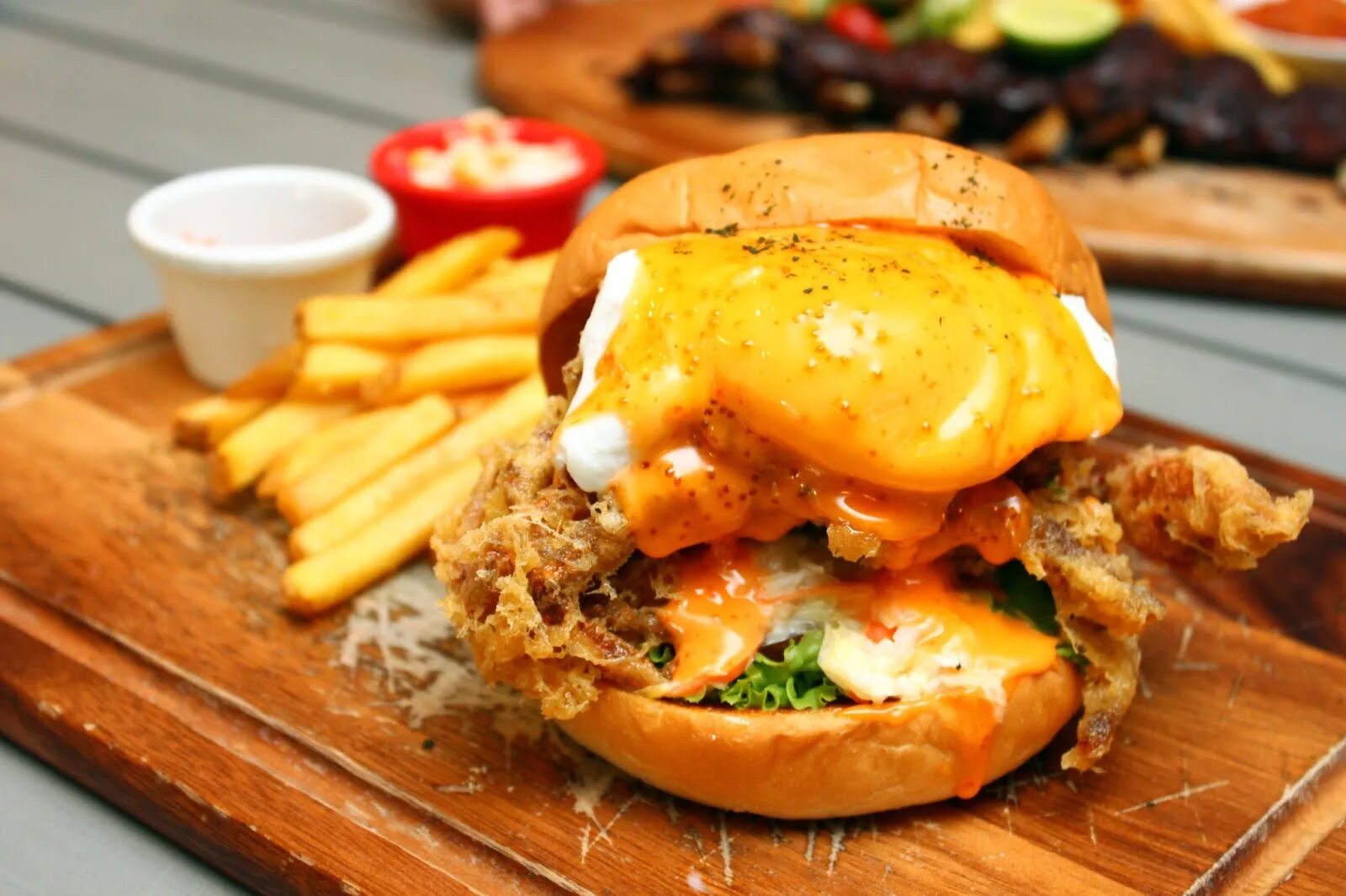Burgers and crabs