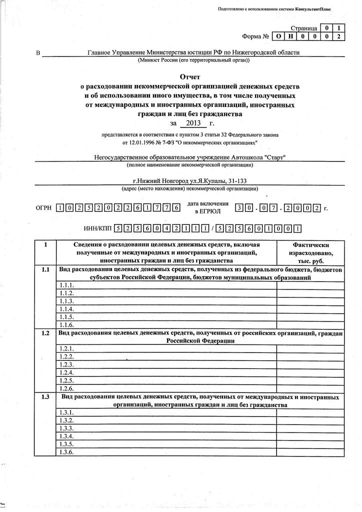 Отчет о деятельности некоммерческой организации. Отчет некоммерческих организаций в Минюст пример. Форма он0001. Заполнение формы он0003 Минюст.